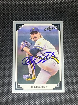 Doug Drabek Pittsburgh Pirates 1991 Leaf Signed Auto Card #516 ~ COA - Image 1 of 3