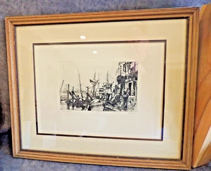 Whistler "Lime Houses" impresión en marco marrón y Bigalo EE. UU. 21,5 por 17,5 - Imagen 1 de 4