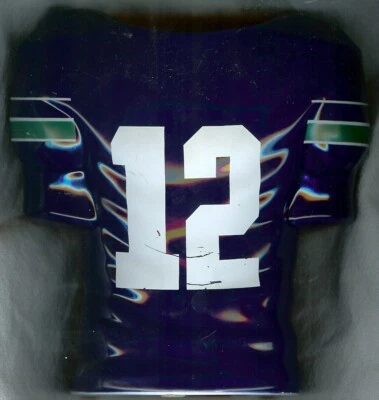 1990 seattle seahawks football jersey flower vase 12th man fans season tickets - Image 1 of 4