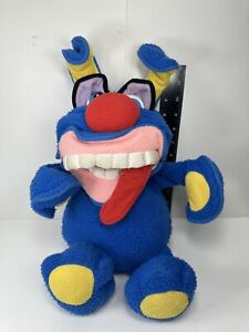 Vintage 1987 Fisher Price Funny Freddy Posable Blue Plush Monster 80s Toy 16”