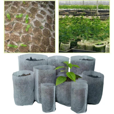 200PC Non-woven Nursery Bags Biodegradable Grow Seedling Planting Pots New - Image 1 of 4