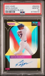 SEIYA SUZUKI 2022 Leaf Vivid BLACK BA-SS2 AUTO PSA 10 GEM MINT #13/20 POP 1