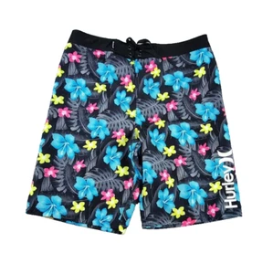 Hurley Boys 18/29 Colorful Floral Print w/Palm Tree Board Shorts Beach Swim Wear - Picture 1 of 10