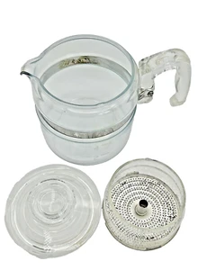 Vintage Pyrex Flameware 4 Cup Glass Coffee Percolator 7754 Incomplete - Picture 1 of 13
