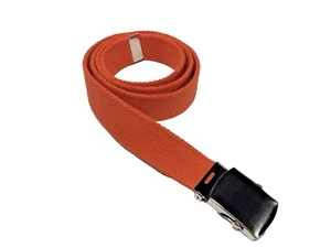 Men's, Orange Cotton Fabric Web Belt 1.25" X 48", Made in the USA - Picture 1 of 2