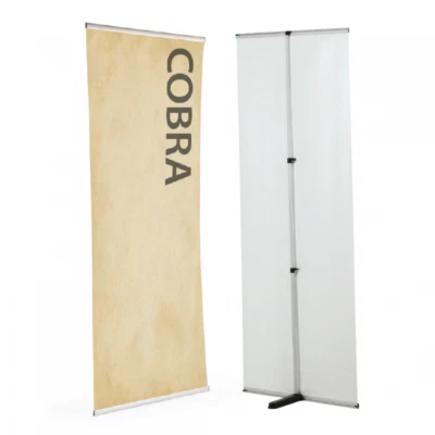 SCRIBO L-stand Rollup Banners , single sided Flexible freestanding banner display