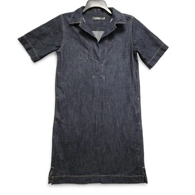 Lauren Ralph Lauren Black Label Denim Shift Shirt Dress Size Small Short Sleeve - Image 1 of 4