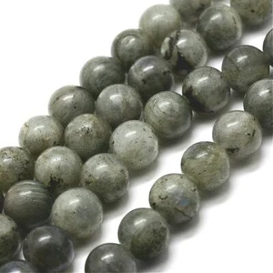 Labradorite Gemstone Beads Natural Grey Round Per Strand 4mm 6mm 8mm - Picture 1 of 2