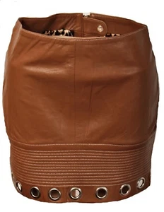 Lederrock SOFT ECHT-Leder - cognac mit Nieten - Bild 1 von 12