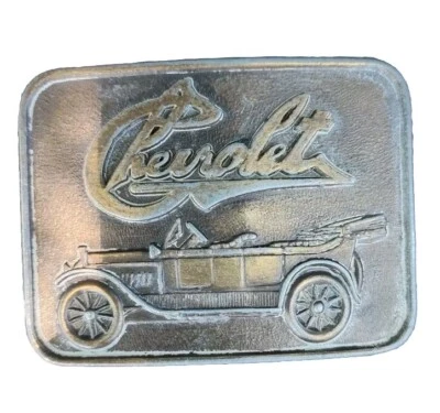 Vintage Solid Brass Chevrolet Antique Convertible Car Belt Buckle R.J. Roberts - Image 1 of 2