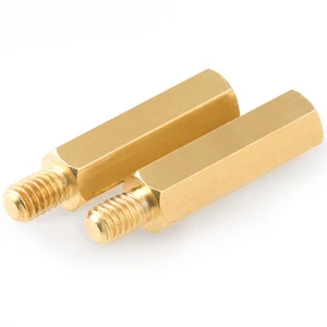 M2 M2.5 Messing Stecker Buchse Gewindesäule PCB Sechskant Abstandhalter Abstandsschraube - Bild 1 von 6