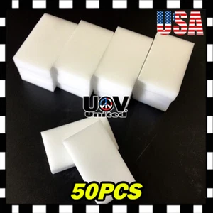 50pc Magic Sponge Eraser Melamine Cleaning Foam Home House Auto Cleaning Tool U1 - Picture 1 of 4