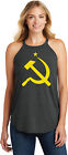 Buy Cool Shirts Ladies Soviet Union Yellow Hammer and Sickle Tri Rocker Tank Top