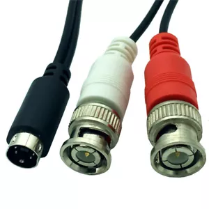 S-Video 4 Pin S-VHS Male to 2 BNC Male Connector Y Splitter Cable 4Pin Adapter - Picture 1 of 5