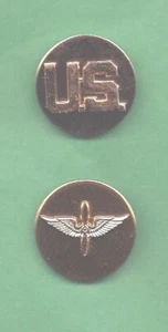 ARMY ENLISTED US / AVIATION COLLAR PINS - Picture 1 of 1