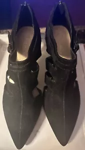 Bella Vita Dylan Black Suede Heeled Pumps Sexy Classy Pointed Shoes Black 8 M - Picture 1 of 10