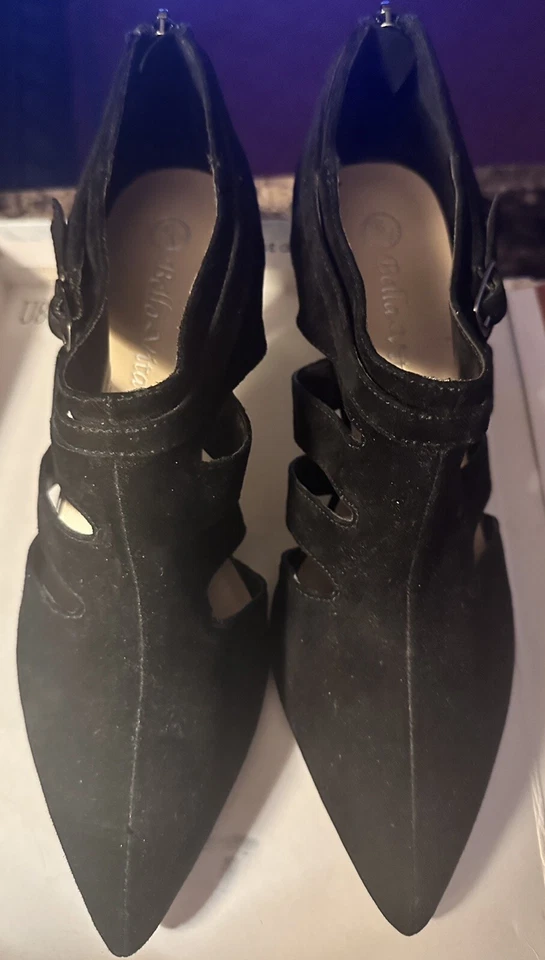 Bella Vita Dylan Black Suede Heeled Pumps Sexy Classy Pointed Shoes Black 8 M - Image 1 of 4