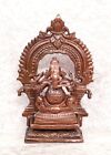 Handmade Kupfer Hindu Gott Lord Ganesha Mit Prabhavalli Statue Figur Idol