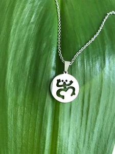Puerto Rico Jewelry, Coqui Taino Necklace, Silver Stainless Steel, Boricua New - Picture 1 of 7