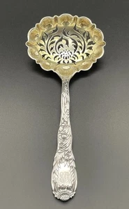 Ausgefallenes Tiffany Sterlingsilber Chrysanthemenmuster Zuckersieb - Bild 1 von 9