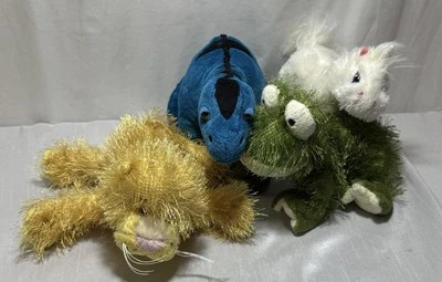 Webkinz Lot of 4 NO CODES Lion Unicorn Frog Blue Dino Dinosaur Plush - Image 1 of 4