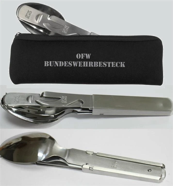 BW Feldbesteck – Original OFW Campingbesteck 4-teilig, Edelstahl, robust - Bild 1 von 1