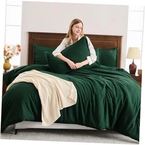 Dark Emerald Green California King Comforter Set, 3 Pieces Cal King - Picture 1 of 7