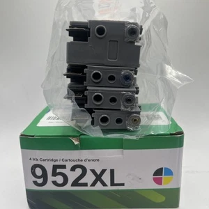 952XL Black & Color Ink Combo 4-Pack for HP OfficeJet Pro - New Chip Technology - Zdjęcie 1 z 12