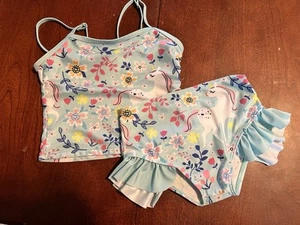 Shein girls 5T 2 pc bikini swimsuit pastel animal print - Picture 1 of 4