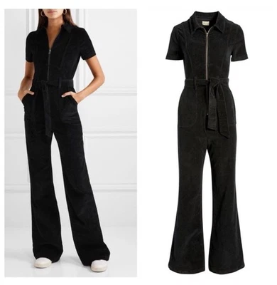 Precioso Mono Alice + Olivia Pierna Ancha Pana Cremallera Frontal Negro Talla 26 Foto 1 de 4