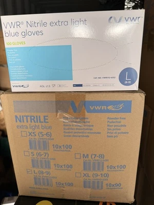1000 Blue DISPOSABLE NITRILE GLOVES POWDER FREE Medical BLUE Large Full Case - Image 1 of 2