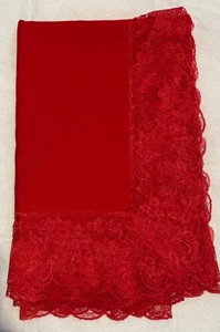 "MANTEL RECTANGULAR VINTAGE NAVIDAD ROJO CEREZA 86"" X 60" ANCHO ENCAJE RIBETE L27" - Imagen 1 de 3