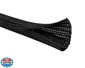 Kable Kontrol 25 Ft - 0.5" Inch Braided Cable Sleeve - Self Closing Split Wir - Picture 1 of 5