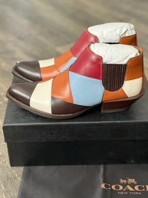 COACH Mujer Multicolor Patchwork BANDIT Botines Botas Talla 5 B Nuevo Bolso Caja Foto 1 de 4