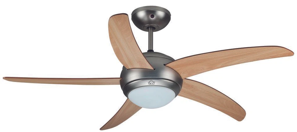 Ventilatore Da Soffitto DCG Con 5 Pale In Legno E Luce Riscaldamento - Immagine 1 di 1
