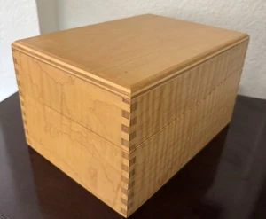 Vintage Schwalbenschwanz Holz Karte Katalog Datei Bibliothek Karteikasten Mid Century 7x9,5x5,5 - Bild 1 von 12
