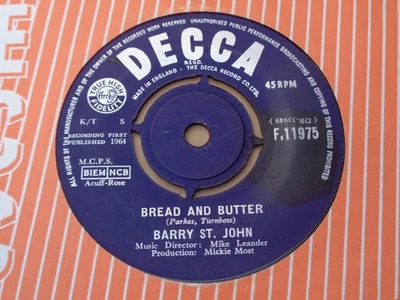 Barry St. John - Bread And Butter - Decca 45 - Image 1 of 2