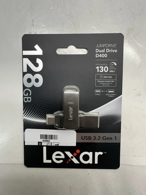 Lexar 128GB JumpDrive Dual Drive D400 USB 3.2 Gen 1 Type-C & Type-A Flas (44892) - Image 1 of 3