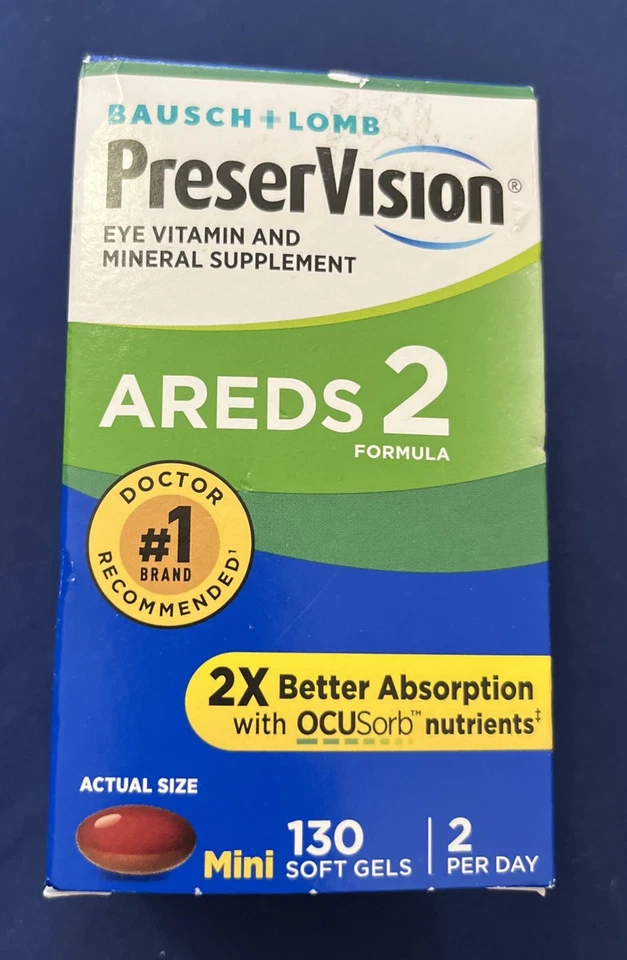 Nuevo) Bausch + Lomb PreserVision AREDS 2 Formula 130 cápsulas blandas EXP 11/2026+ Foto 1 de 1