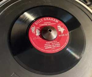 BILLY GRAHAM Answers Teenagers Questions 45 RPM Record Excellent - Picture 1 of 5