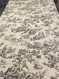 Country Curtains Black Cream Toile Two  Panels 85” Long 51” W Rod Pocket - Picture 1 of 11