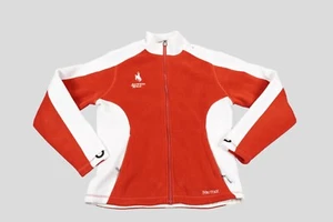 Marmot Jacket Womens Small Red/Orange Jackson Hole WY Polartec Fleece Colorblock - Picture 1 of 15