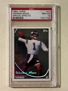 PSA 10 1994 Topps #27 Warren Moon efectos especiales Vikings Oilers Salón de la fama 2006 Pop 1 - Imagen 1 de 2