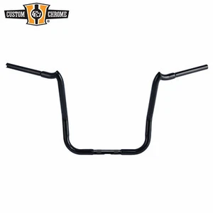 1-1/4" Fat 16" Rise Gloss Black Crooked Handlebar Fit For Harley Electra Road FL - Bild 1 von 1