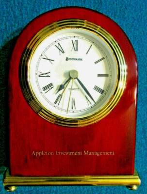Benchmark Rosewood Arch Table Alarm Clock 5" - Image 1 of 4