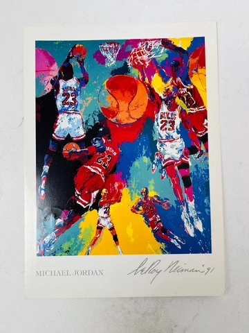 MICHAEL JORDAN VINTAGE 1991 LEROY NEIMAN POSTCARD POST CARD Cover