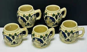 Juego de 5 tazas de gres vintage de castillos alemanes para coleccionistas numeradas #1143 Drachenfels - Imagen 1 de 21