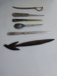 (6)vintage Letter Openers Metal And Wood Very Cooll  - Picture 1 of 9
