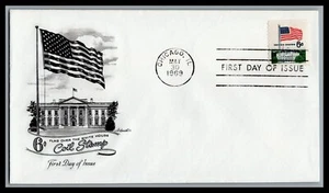 US FDC # 1338A 6c Flag over White House coil Artmaster  1969, 9L747 - Picture 1 of 1