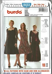 Burda 8433 Sewing Pattern - Misses Dress, Two Lengths - Costume - Renaissance - Picture 1 of 2